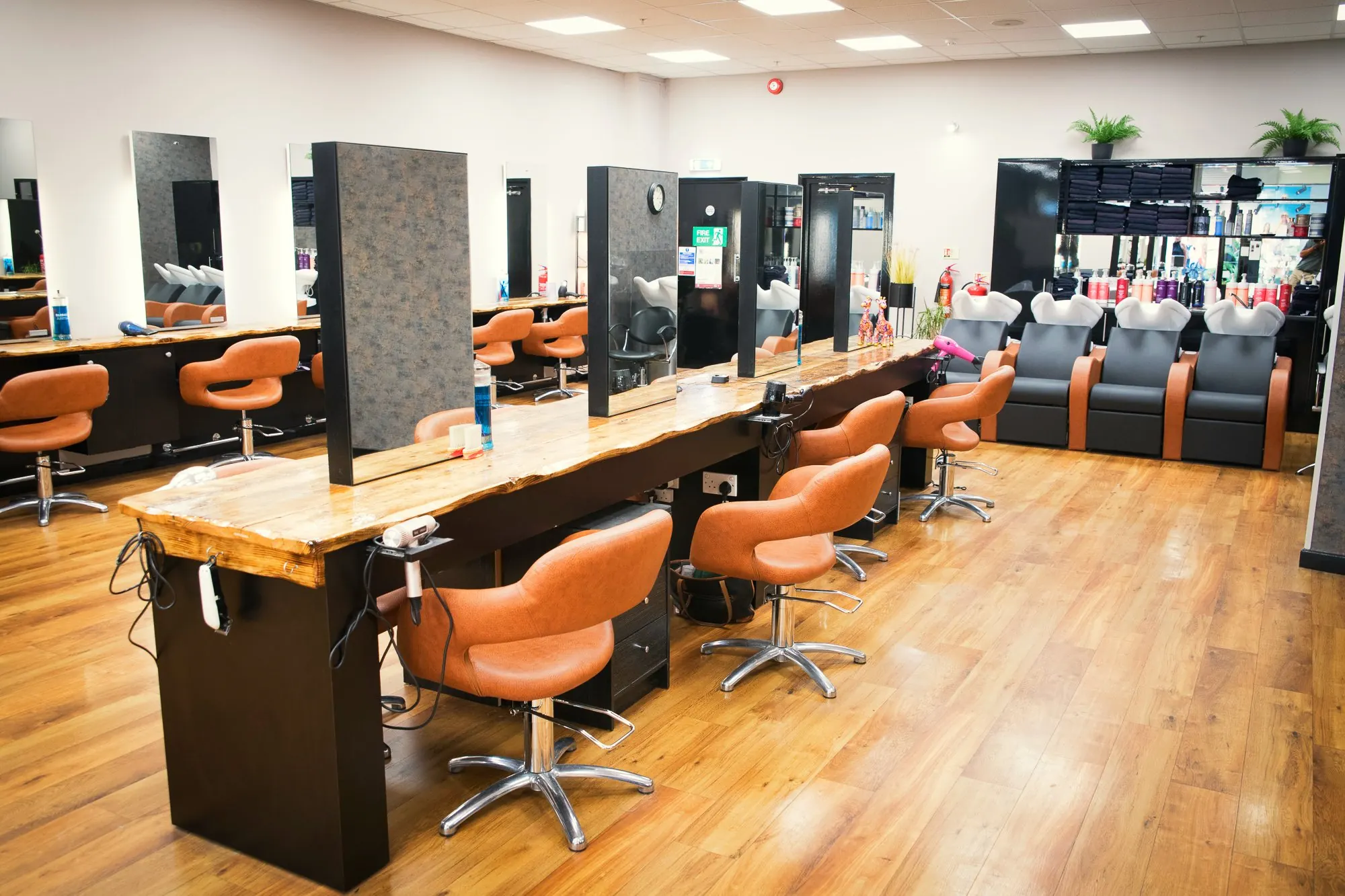 The run of styling stations at Deesigner Hair Studio, Ipswich